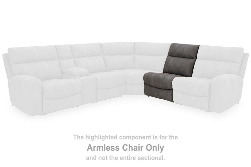 Next-Gen Durapella - Armless Chair - Slate - Faux Leather