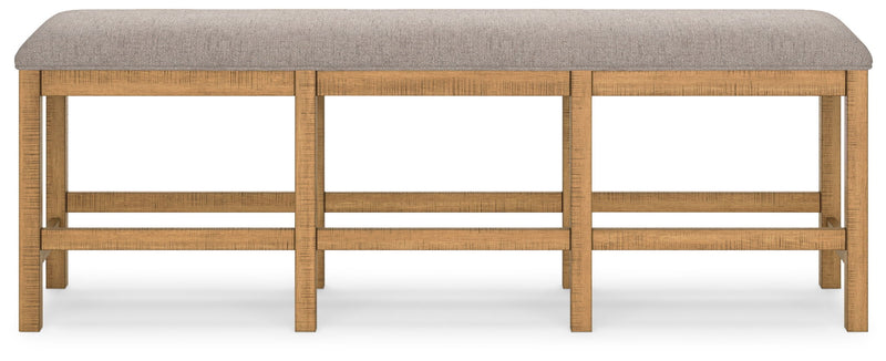 Havonplane - XL Counter Height Upholstered Dining Bench - Brown