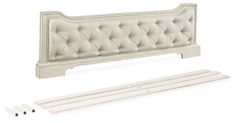 Arlendyne - King / Cal King Upholstered Panel Footboard With Slats - Antique White