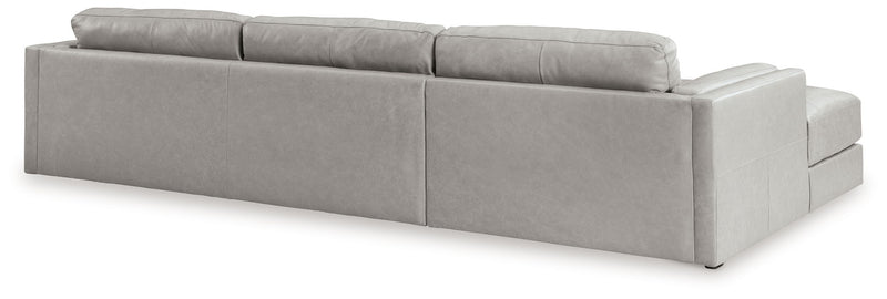 Amiata - 2-Piece Sectional With Laf Corner Chaise - Leather Match - Glacier