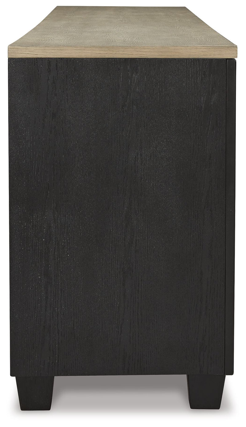 Foyland - 83" TV Stand With Electric Infrared Fireplace Insert - Black / Brown