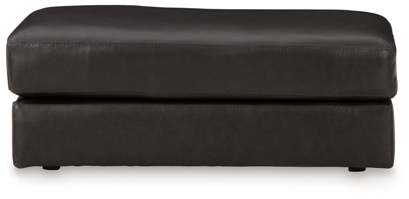 Amiata - Ottoman - Leather Match - Onyx