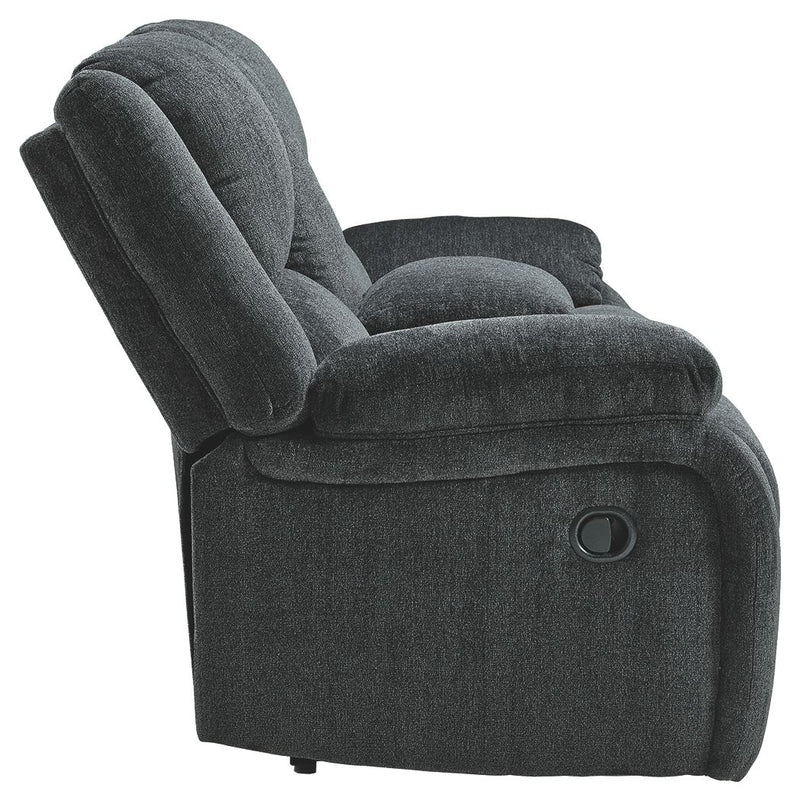 Draycoll - Dbl Reclining Loveseat W/Console - Fabric - Slate