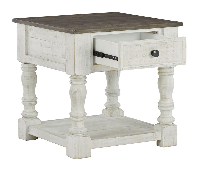 Havalance - Square End Table - White / Gray