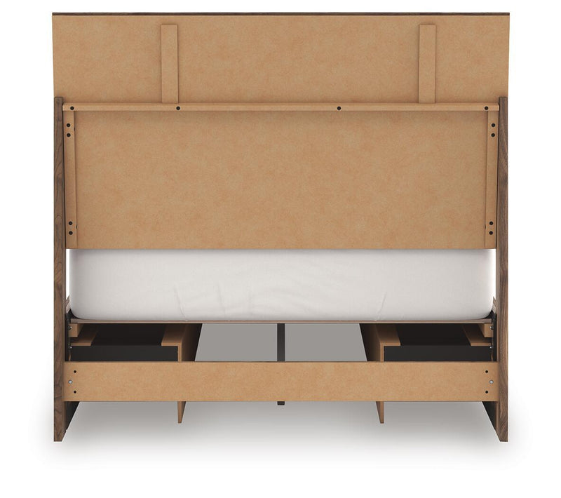 Chirason - 3 Pc. - Full Panel Storage Bed, Dresser And Mirror - Brown