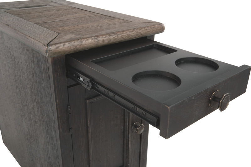 Tyler Creek - Chair Side End Table - Grayish Brown / Black