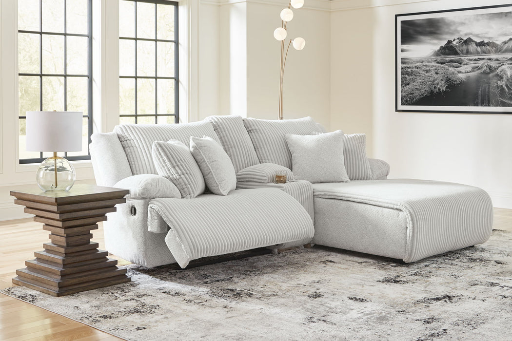 Top Tier - 3-Piece Reclining Sectional Sofa With Raf Chaise - Fabric - Alloy