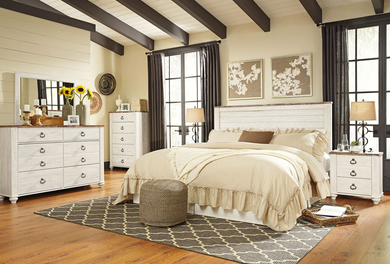 Willowton - King/Cal King Panel Headboard - Whitewash