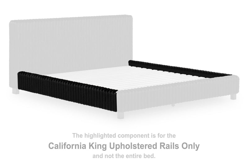 Zuraleus - California King Upholstered Rails - Black