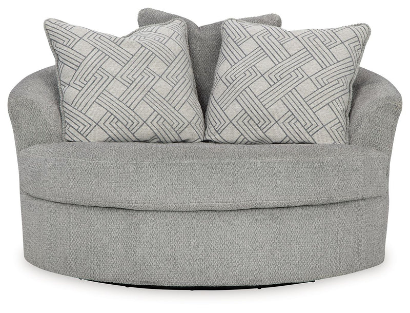 Casselbury - Oversized Swivel Accent Chair - Fabric - Cement