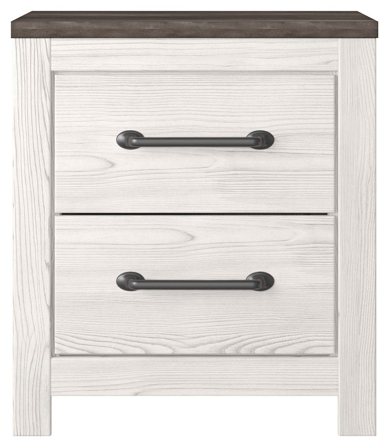 Gerridan - Two Drawer Night Stand - White / Gray