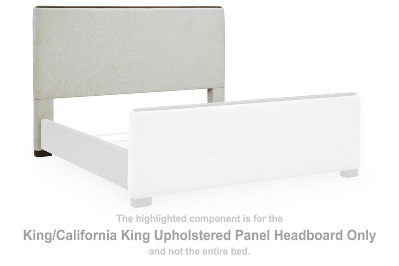 Radkin - King/California King Upholstered Panel Headboard - Burnished Brown