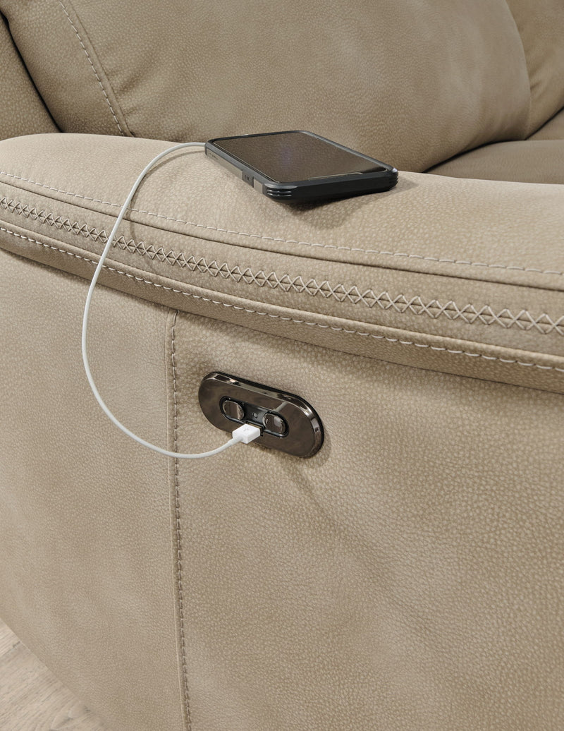 Next-Gen Durapella - 2 Seat PWR REC Sofa ADJ HDREST - Sand