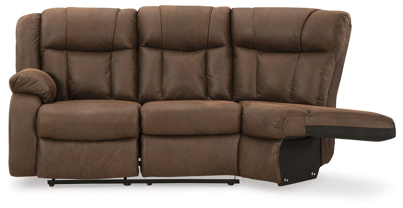 Trail Boys - Laf Reclining Loveseat - Faux Leather - Walnut