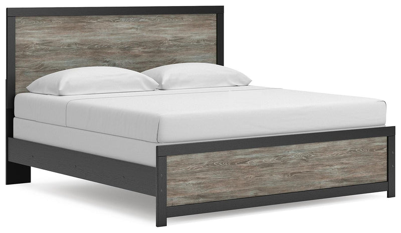 Broachmyn - King Panel Bed - Black / Gray - Wood
