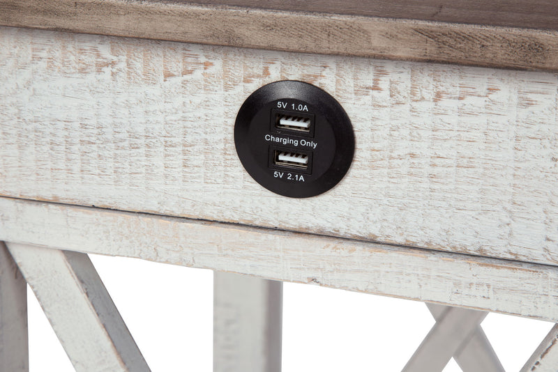 Adalane - Accent Table - White / Gray