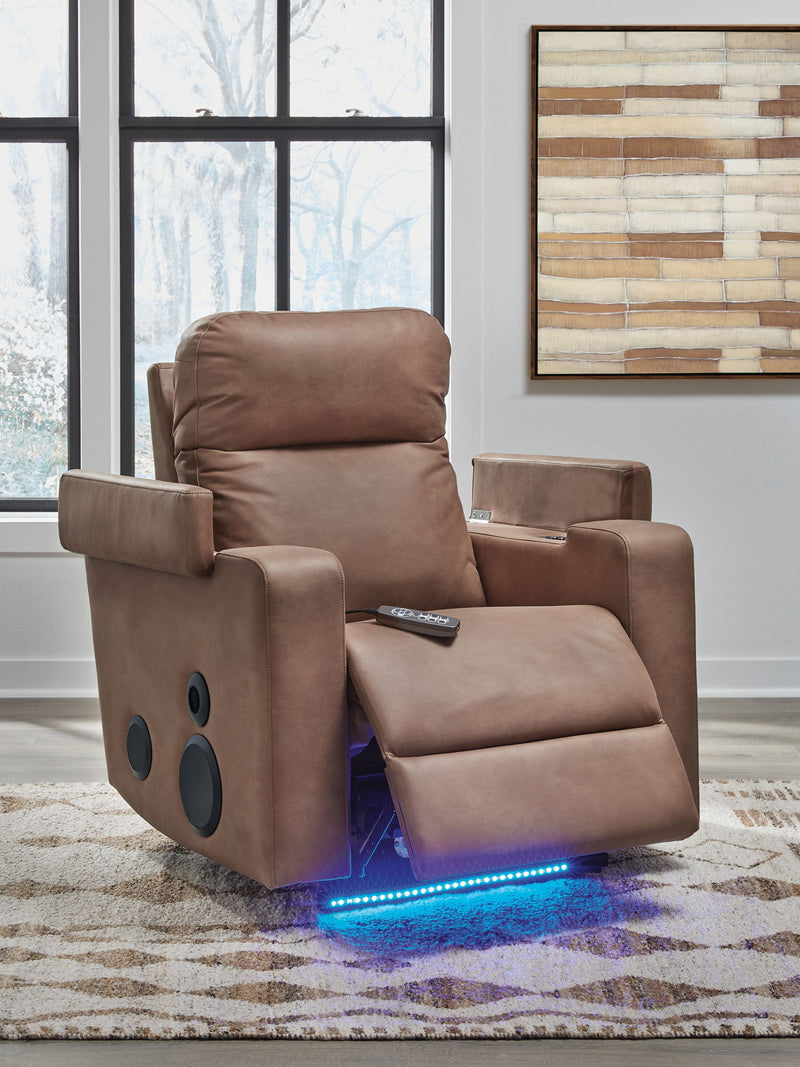 Lorrenton - Glider Power Recliner With Audio System - Caramel