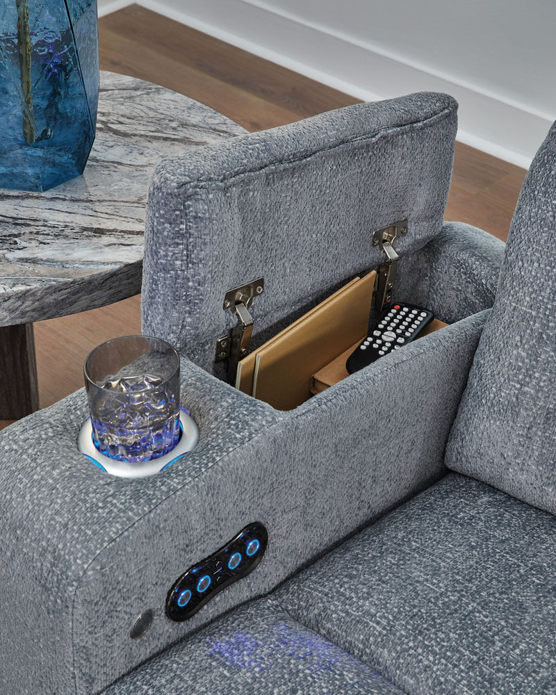 Studio Cave - Power Reclining Sofa - Steel