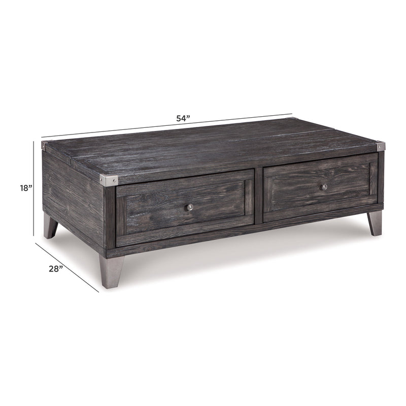 Todoe - Lift Top Cocktail Table - Dark Gray