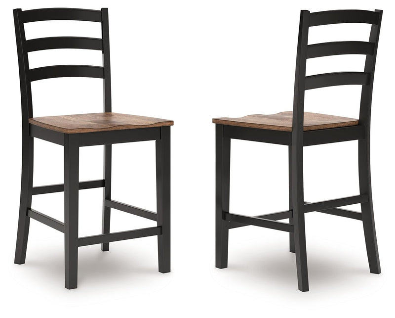 Wildenauer - Barstool (Set of 2) - Brown / Black