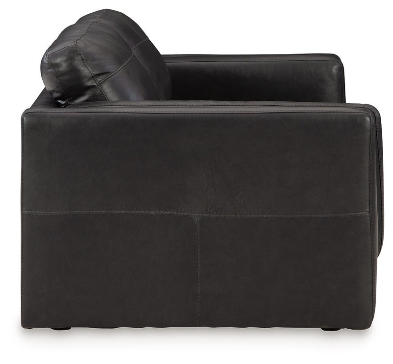 Amiata - Loveseat - Leather Match - Onyx