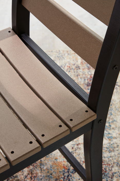 Shoreline Beach - Outdoor Counter Table And 2 Barstools (Set of 3) - Black / Beige