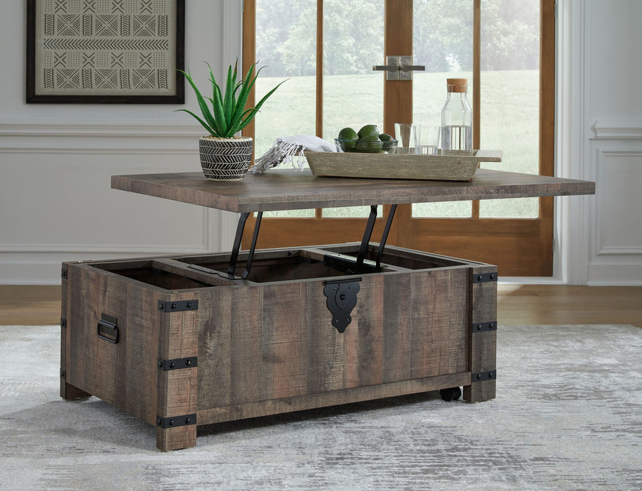 Hollum - Lift Top Cocktail Table - Rustic Brown