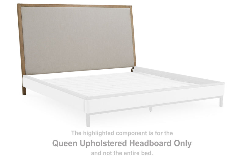 Tomtyn - Queen Upholstered Headboard - Light Brown