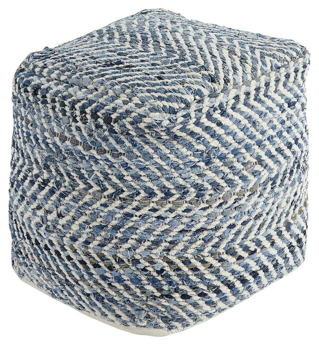Chevron - Pouf - Blue