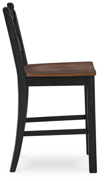 Valebeck - Barstool (Set of 2) - Black / Brown
