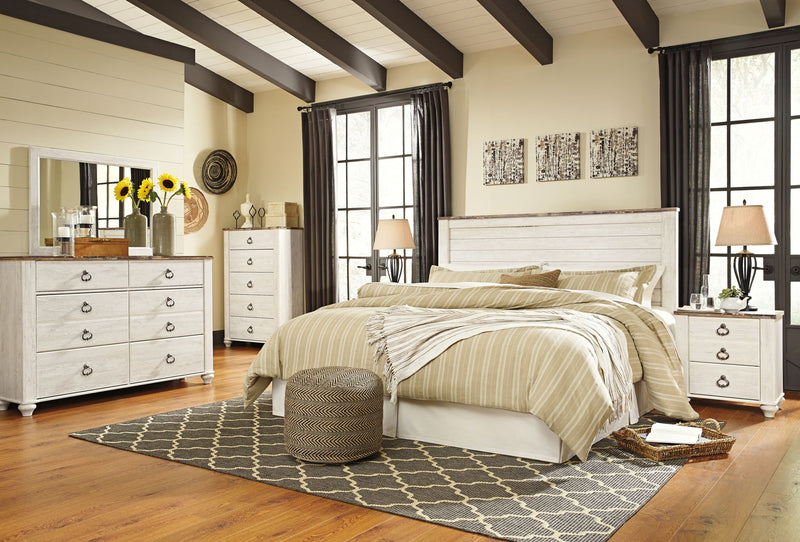 Willowton - King/Cal King Panel Headboard - Whitewash