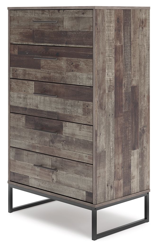 Neilsville - Five Drawer Chest - Black / Gray