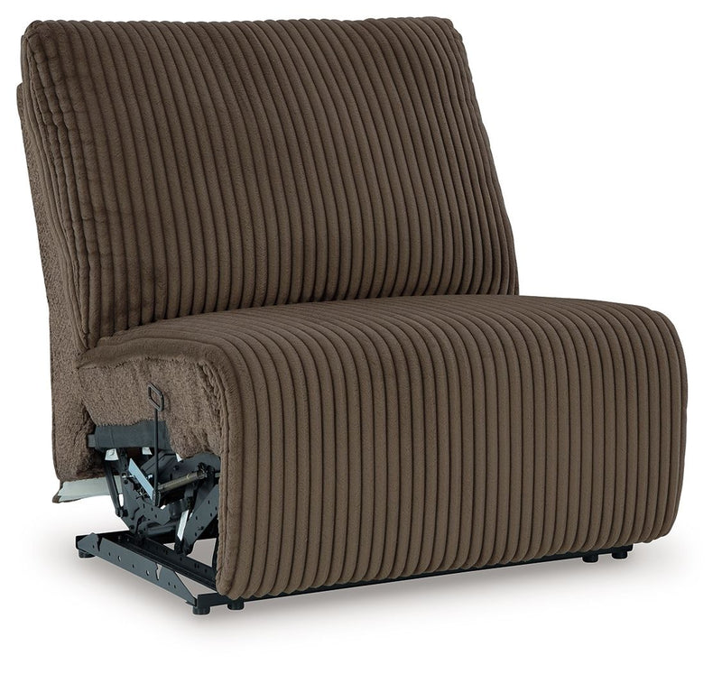 Top Tier - Armless Recliner - Fabric - Chocolate