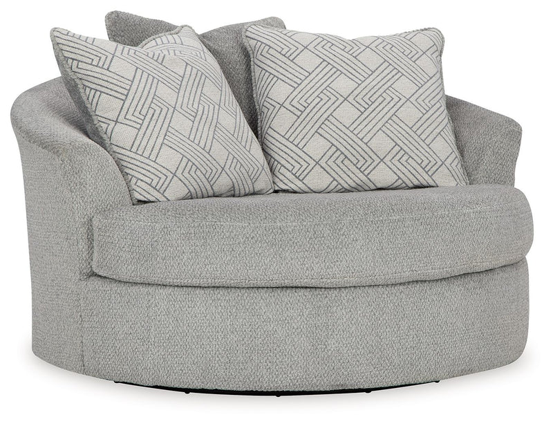 Casselbury - Oversized Swivel Accent Chair - Fabric - Cement
