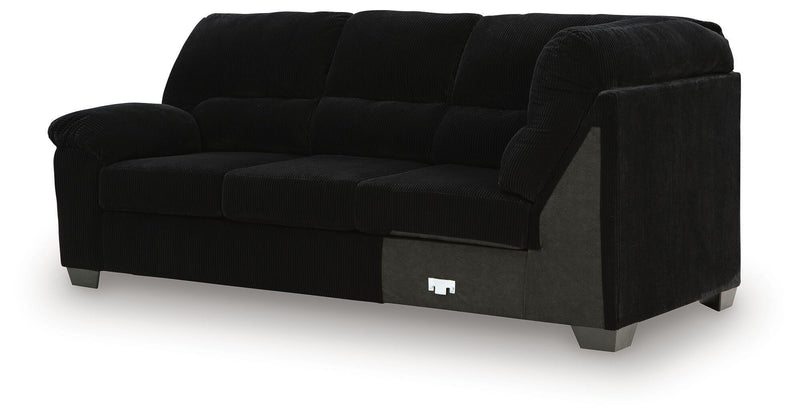 SimpleJoy - LAF Sofa With Corner Wedge - Onyx