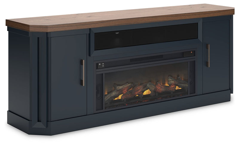 Landocken - 83" TV Stand With Electric Fireplace - Two-tone