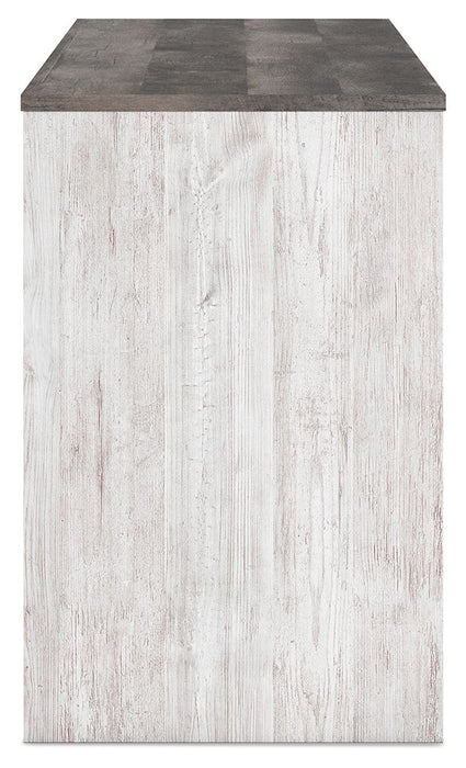 Shawburn - Home Office Desk - White / Dark Charcoal Gray