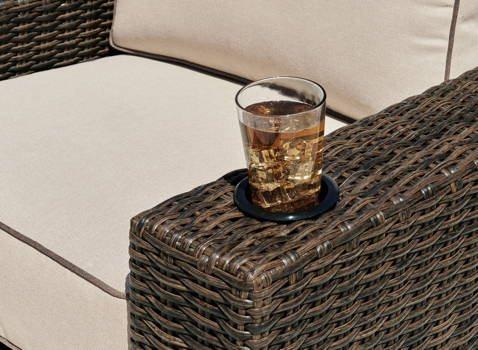 Coastline Bay - Swivel Lounge W/ Cushion - Brown