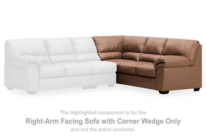 WillowBend - RAF Sofa With Corner Wedge - Caramel