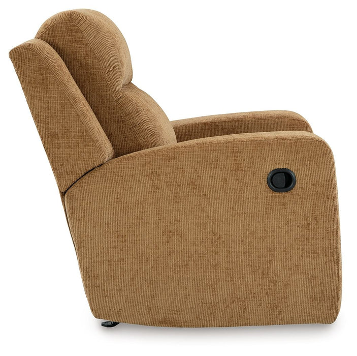 Kanlow - Rocker Recliner - Fabric - Honey