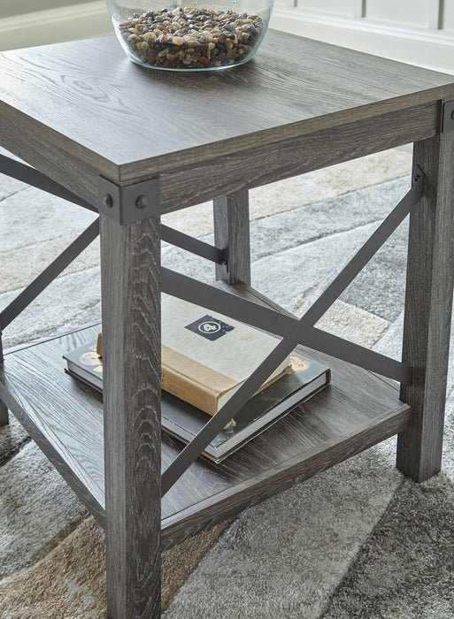 Freedan - Square End Table - Grayish Brown