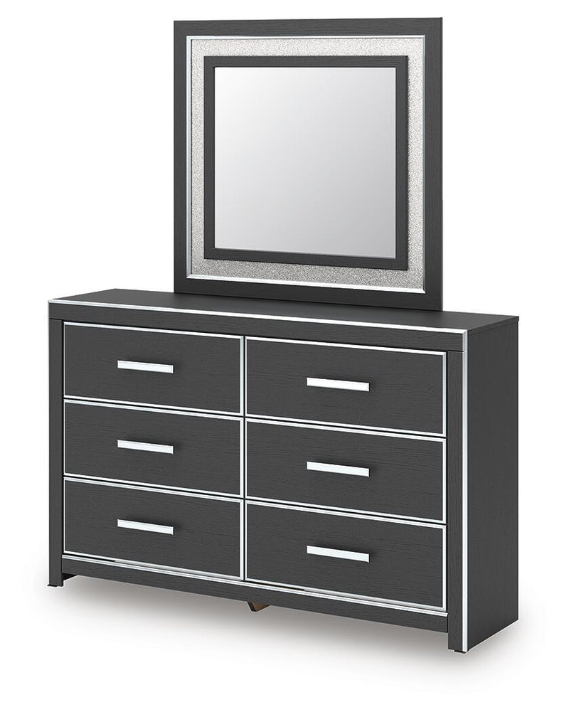 Zuraleus - 4 Pc. - Queen Upholstered Bed With Roll Slats, Dresser, Mirror And Nightstand - Black