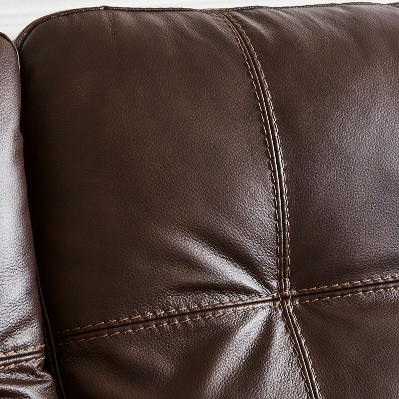 Santorine - Loveseat - Leather Match - Dark Brown