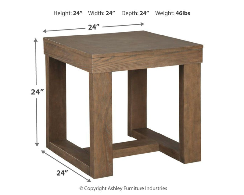 Cariton - Square End Table - Gray