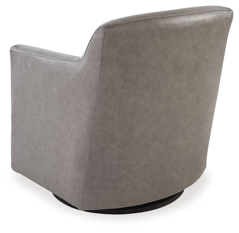 Bradney - Swivel Accent Chair - Leather Match - Fossil