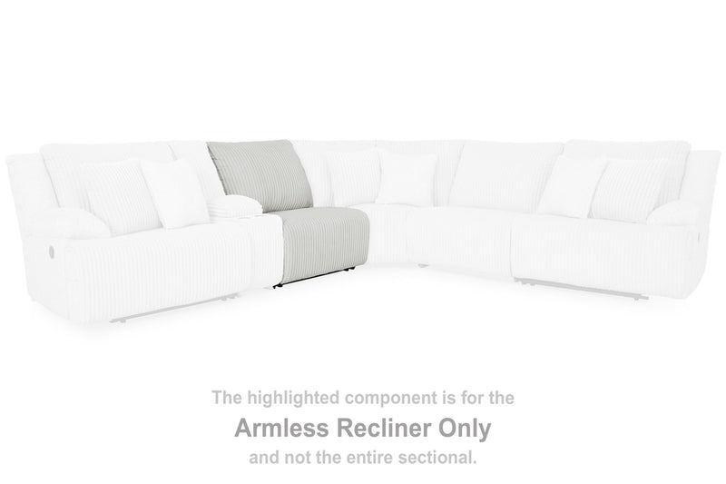 Top Tier - Armless Recliner - Fabric - Alloy