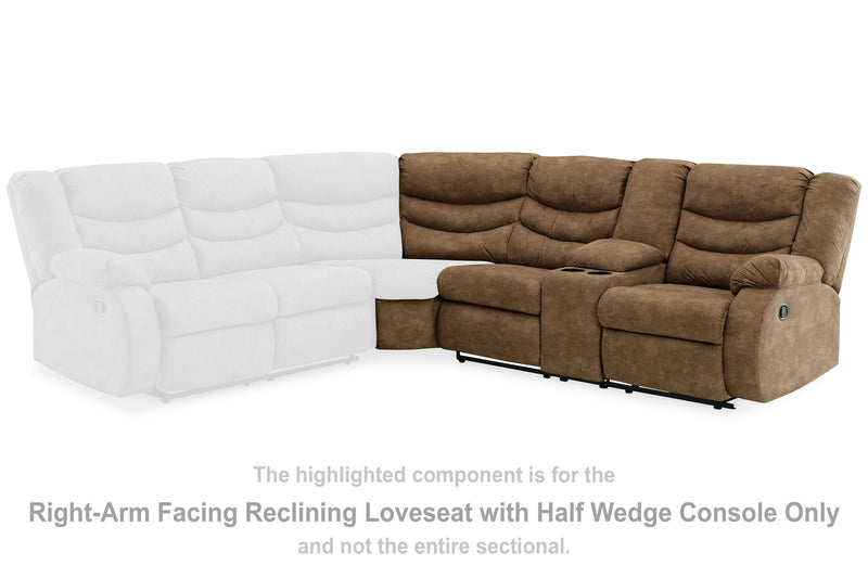Partymate - Raf Reclining Loveseat W/Console - Brindle