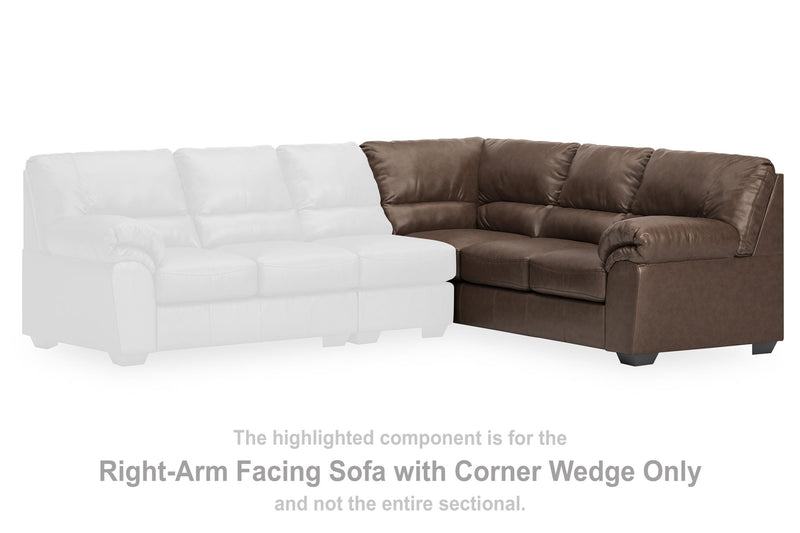 WillowBend - RAF Sofa With Corner Wedge - Umber