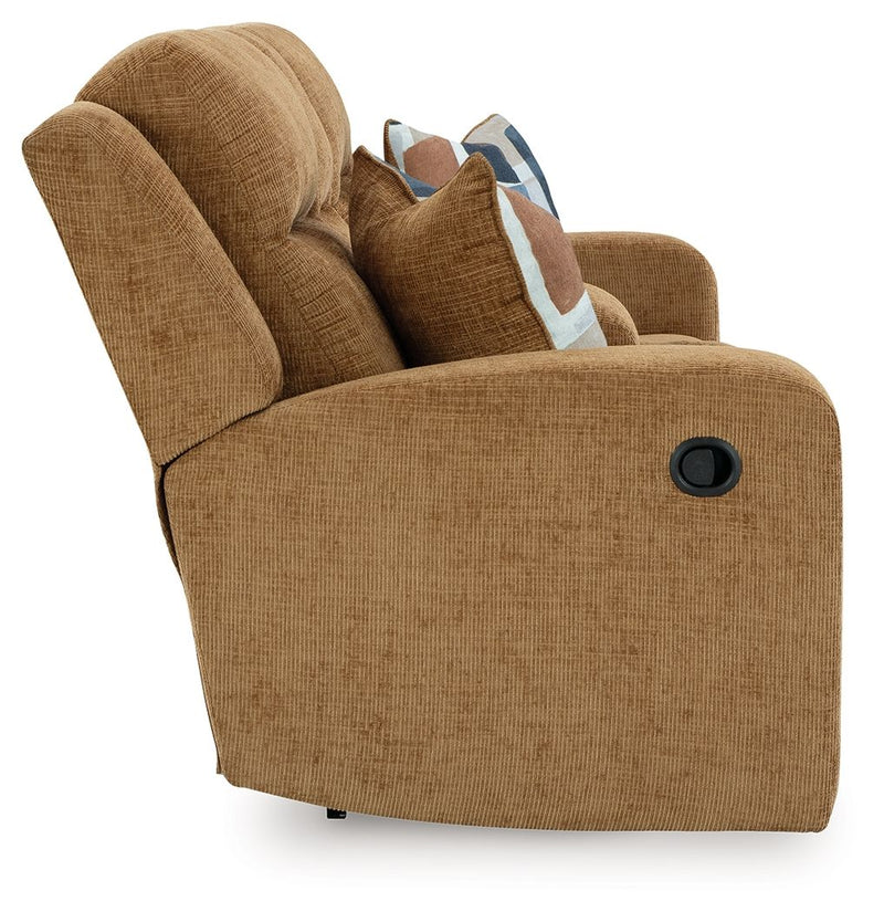 Kanlow - Dbl Reclining Loveseat With Console - Honey