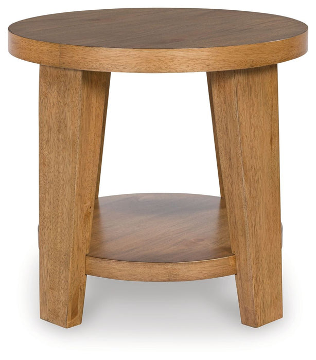 Kristiland - Round End Table - Light Brown